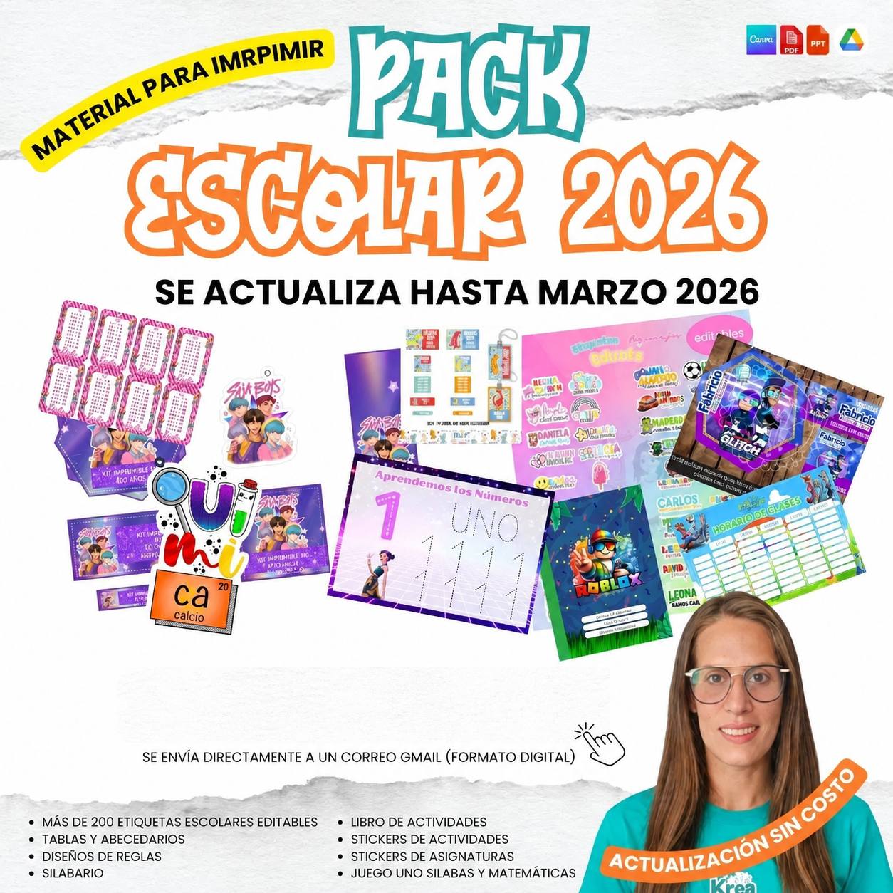 Vista previa de Pack Escolar Editable