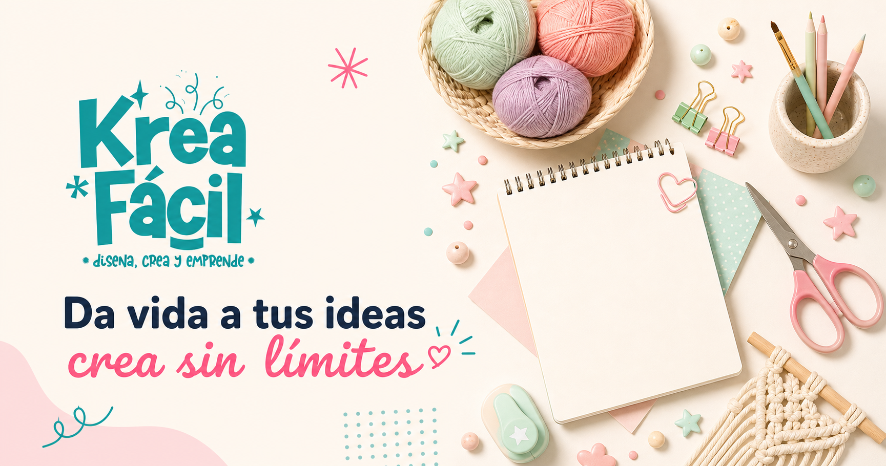 KreaFácil, materiales creativos en tonos pastel: da vida a tus ideas y crea sin límites