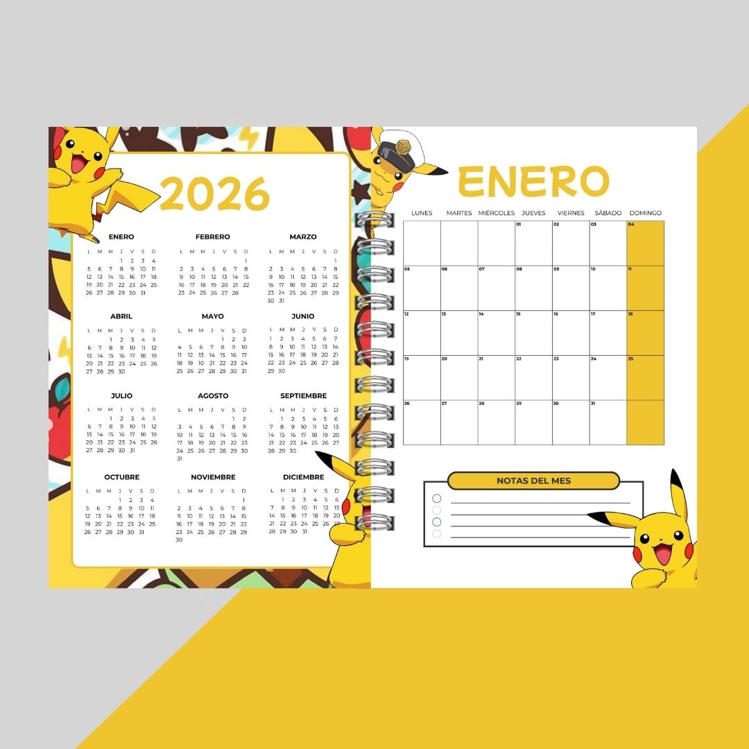 📒 Agenda Pikachu 2026 ⚡💛 - Imagen 2