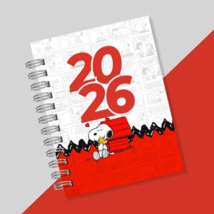 📒 Agenda Snoopy Roja 2026 ❤️🐶